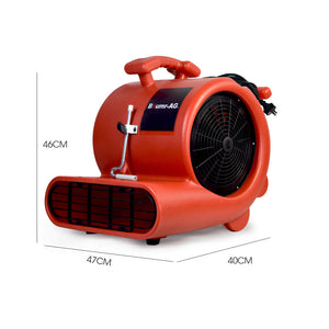 3-Speed Carpet Dryer Air Mover Blower Fan | 1300CFM, Sealed Copper Motor, Poly Housing