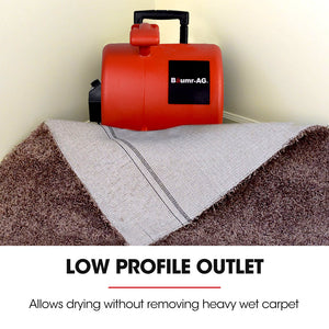 3-Speed Carpet Dryer Air Mover Blower Fan | 1400CFM, Sealed Copper Motor, Poly Housing - Telescopic Handle and Wheels