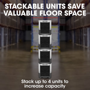 50L/day Commercial Air Dehumidifier for Mould | Portable, Stackable, LCD Display, Wheels