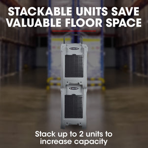90L/day Commercial Air Dehumidifier for Mould | Portable, Stackable, LCD Display, Wheels