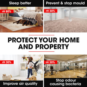 90L/day Commercial Air Dehumidifier for Mould | Portable, Stackable, LCD Display, Wheels