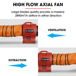 Baumr-AG 300mm Portable Air Blower Mover Axial Ventilation Extraction Fan