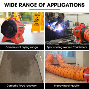 Baumr-AG 300mm Portable Air Blower Mover Axial Ventilation Extraction Fan