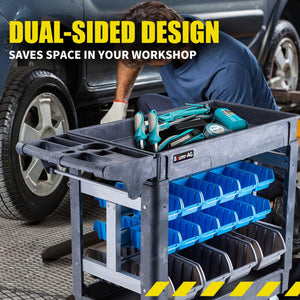 Parts Bin Trolley Service Utility Cart | Storage Mobile Tool Workshop | BAUMR-AG