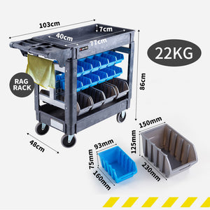 Parts Bin Trolley Service Utility Cart | Storage Mobile Tool Workshop | BAUMR-AG
