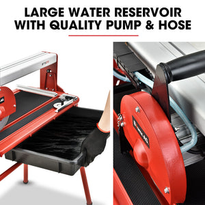 800W Electric Tile Saw Cutter with 200mm (8") Blade | 720mm Cutting Length | Side Extension Table