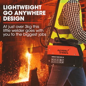 Portable Inverter Arc MMA Stick Welder | Power: 160 Amp | Brand: ROSSI