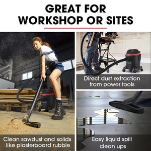 Wet and Dry Vacuum Cleaner 15L 1200W with Blower | Car Workshop Carpet