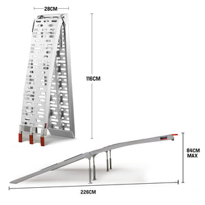 Pair of 2.3m Aluminium Loading Ramps | 1360kg Capacity | BULLET Brand