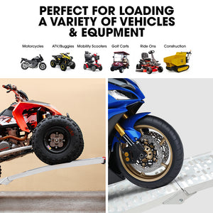 2.3m Aluminium Loading Ramps, 680kg Rated, for Trailer ATV Quad Bike Buggy, 2 Pieces