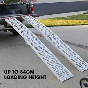 2.3m Aluminium Loading Ramps, 680kg Rated, for Trailer ATV Quad Bike Buggy, 2 Pieces