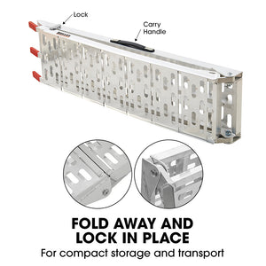 2.3m Aluminium Loading Ramps, 680kg Rated, for Trailer ATV Quad Bike Buggy, 2 Pieces
