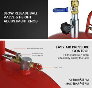 80L Mobile Waste Oil Drainer with Telescopic Design and Air Compressor Fitting for Workshop