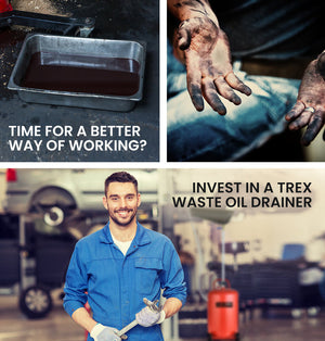 80L Mobile Waste Oil Drainer with Telescopic Design and Air Compressor Fitting for Workshop