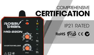 220A MIG Welder Inverter TIG Gasless Portable Welding Machine MMA ARC | Plug Type: 15A | Brand: ROSSI