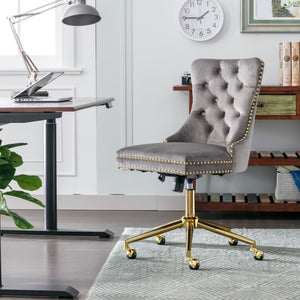 Grey Velvet Home Office Chair