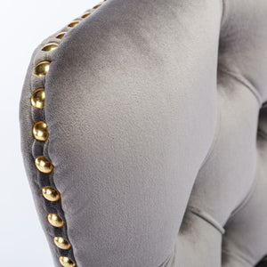 Grey Velvet Home Office Chair