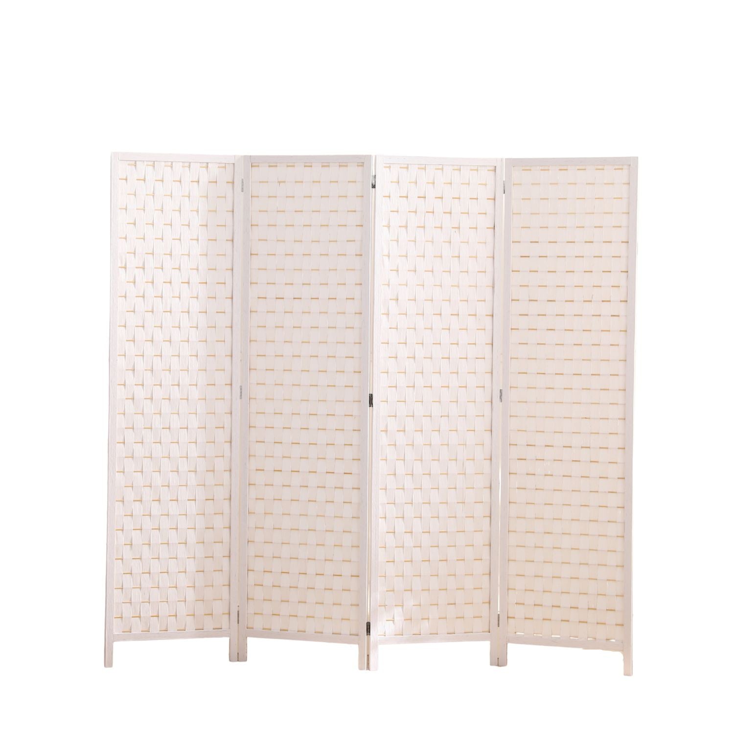 EKKIO 4-Panel Pine Wood Room Divider - White | Functional and Decorative (EK-RD-101-SD)