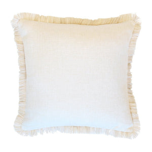 Cushion Cover-Coastal Fringe Natural-Solid Natural-60cm x 60cm