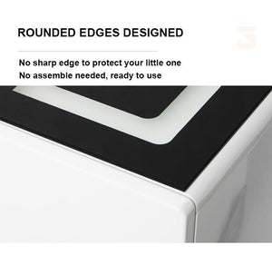 Smart Bedside Tables Finger Print Lock Side 3 Drawers Wireless Charging USB Nightstand LED AU