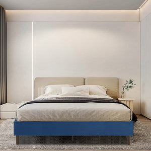 Velvet Blue Bed Frame - Double