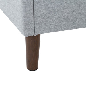 Bedframe with Wooden Slats (Light Grey) – Queen