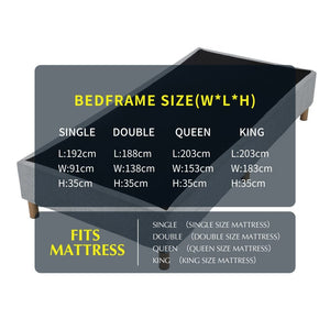 Metal Bedframe Mattress Foundation (Dark Grey) – Double