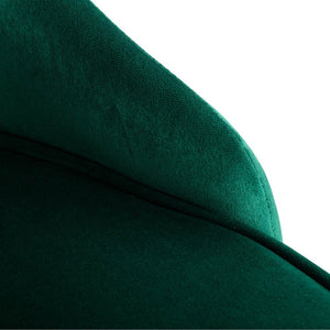 Set of 2 Green Velvet Dining Chairs Art Deco Design with Gold Metal Legs by Viva Forever