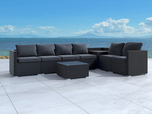8PCS Outdoor Furniture Modular Lounge Sofa Lizard – Black