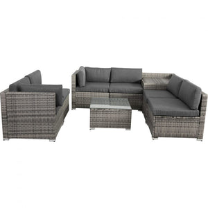 8PCS Outdoor Furniture Modular Lounge Sofa Lizard – Grey