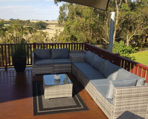 8PCS Outdoor Furniture Modular Lounge Sofa Lizard – Grey