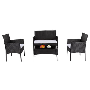 Ville 4-Seater PE Wicker Outdoor Lounge Sofa Set