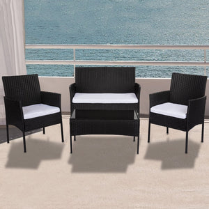 Ville 4-Seater PE Wicker Outdoor Lounge Sofa Set