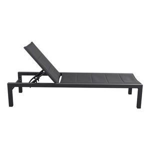 Adjustable Outdoor Sun Lounger - Aluminium in Dark Grey