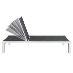 Adjustable Outdoor Sun Lounger - Aluminium in White