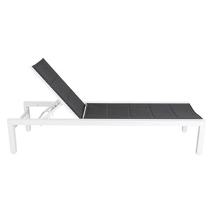 Adjustable Outdoor Sun Lounger - Aluminium in White