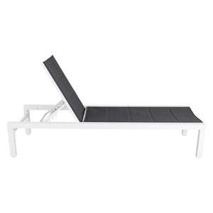 Adjustable Outdoor Sun Lounger - Aluminium in White