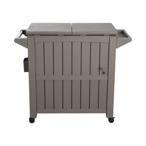 Garden Bar Serving Cart with Cooler | Taupe