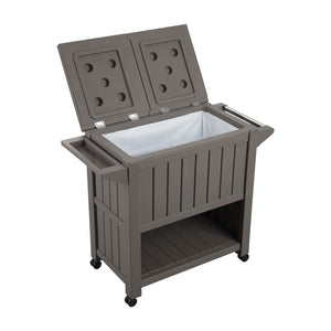 Garden Bar Serving Cart with Cooler | Taupe