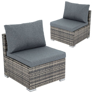 Grey Armless Outdoor Sofa Set | Stylish Patio Furniture