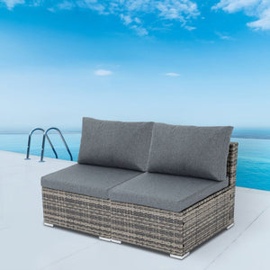 Grey Armless Outdoor Sofa Set | Stylish Patio Furniture