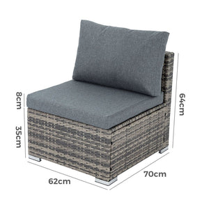 Grey Armless Outdoor Sofa Set | Stylish Patio Furniture