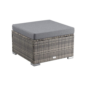 Outdoor Wicker Ottoman in Grey