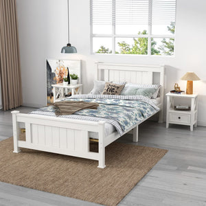 Single Solid Pine Timber Bed Frame - White | Simple and Sturdy Design
