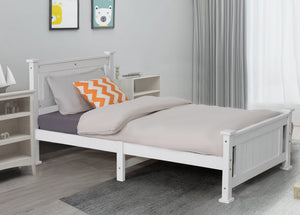 Single Solid Pine Timber Bed Frame - White | Simple and Sturdy Design