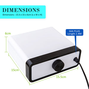 Dynamic Power White Aquarium Air Pump | Oxygen Hydroponic (4 Outlet, 670L/H, 8W)
