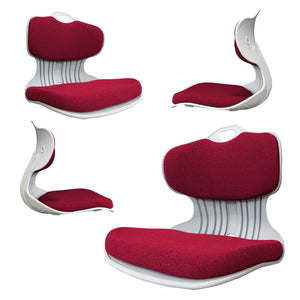 4 Set Red Slender Chairs for Posture Correction, Floor Lounge, Stackable