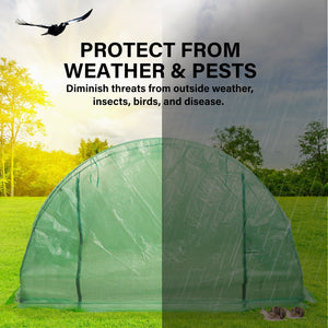 Home Ready Dome Hoop Tunnel Polytunnel 4x3x2M Garden Greenhouse Walk-In Shed PE