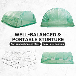Home Ready Dome Hoop Tunnel Polytunnel 4x3x2M Garden Greenhouse Walk-In Shed PE
