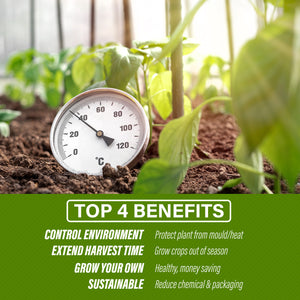 Home Ready Dome Hoop Tunnel Polytunnel 6x3x2M Greenhouse Walk-In Shed PE - The Hippie House